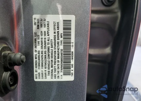 2019 Honda Cr-V Ex z USA, uszkodzony, nr VIN 7FARW2H56KE049732